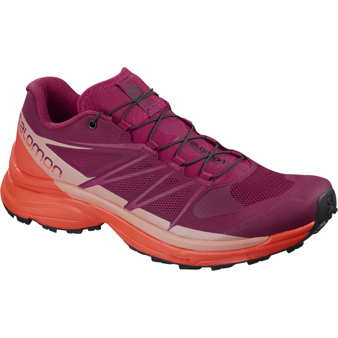 Zapatillas Trail Running Salomon Mujer Moradas / Naranjas - Salomon Argentina WINGS PRO 3 W ,267104-